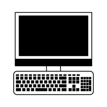 Technology device computer cartoon Illustrazione stock