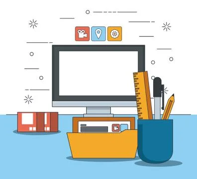 Technology device eletronic modern gadget cartoon 스톡 일러스트
