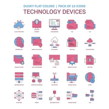 Technology Device icon Dusky Flat color - Vintage 25 Icon Pack Ilustración de archivo
