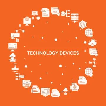 Technology Device Icon Set. Infographic Vector Template Ilustração Stock