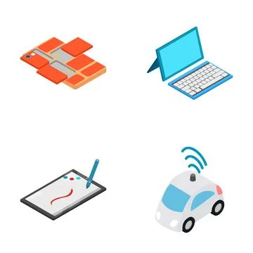 Technology devices illustrating wireless connectivity and smart concepts Stock Illustration