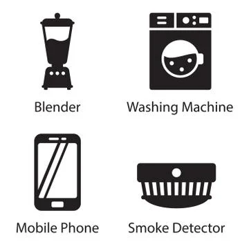 Technology Devices Solid Icons Pack Stock Illustration