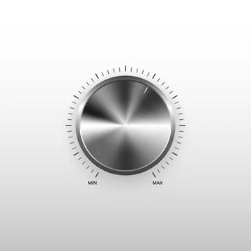 Technology dial knob with metal texture. Stock Illustration