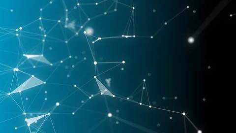 Technology digital abstract background. 3d Network particles and plexus wave. Ai 스톡 일러스트