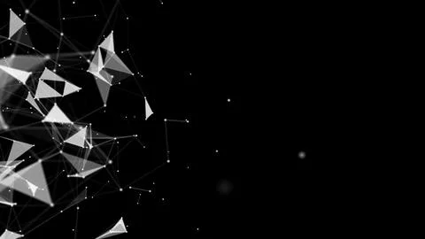Technology digital abstract background. 3d Network particles and plexus wave. Ai Stock Illustration