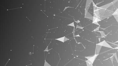 Technology digital abstract background. 3d Network particles and plexus wave. Ai Illustrazione stock