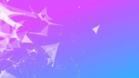 Technology digital abstract background. 3d Network particles and plexus wave. Ai Stock Illustration