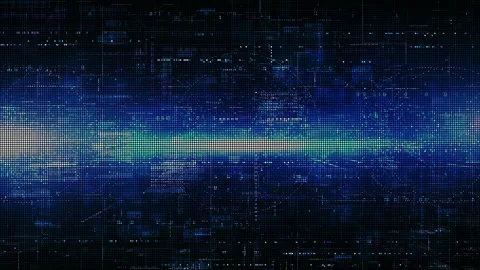 Technology digital abstract background, Digital matrix particles grid virtual Stock Footage 150409139