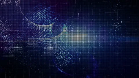 Technology digital abstract background, Digital matrix particles grid virtual Stock Footage 150409152