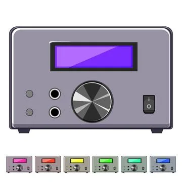 Technology digital amplifier cartoon vector graphic 库存插图