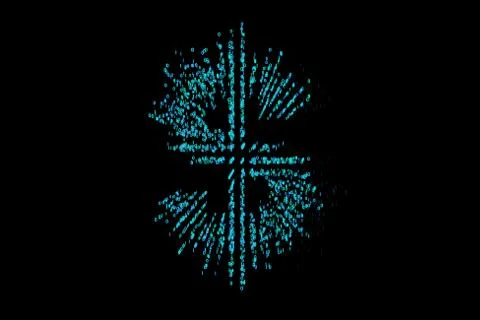 Technology digital array dollar sign, data transmission and storage 스톡 일러스트