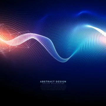 Technology digital background in wavy futuristic style Stock Illustration