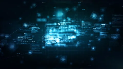 Technology Digital Big Data Connection, Digital Cyberspace, Digital Data Netw Stock Footage 201521909