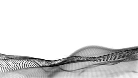 Technology digital black wave on white background. Stock Footage 146002173