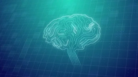 Technology digital brain with circuit board. Artificial intelligence AI Stock Footage 153426627