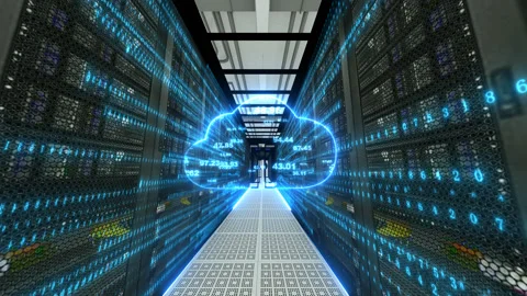 Technology Digital Center Server Cloud Computing Vídeos de archivo 341073932