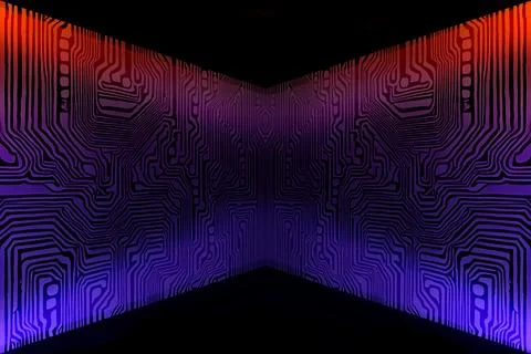 Technology digital circuit computer science high tech internet electronic chip Stockillustratie