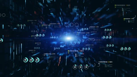 Technology digital cyberspace and data network connections. Transfer digital Video stock 141118844