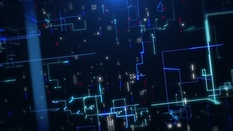 Technology digital cyberspace data network use for logo reveal 4K motion Stock Footage 239768062