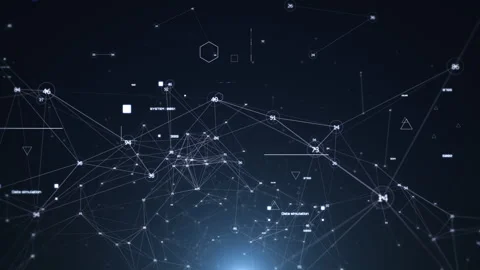 Technology digital cyberspace, data network connection 4K motion Stock Footage 270400621