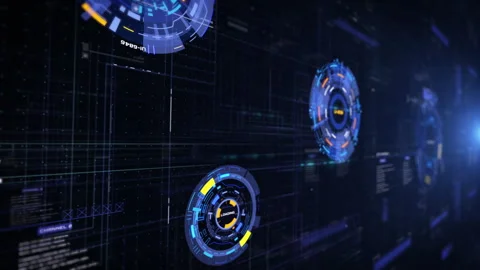 Technology digital cyberspace data network connection perspective view 4k Stock Footage 276971819