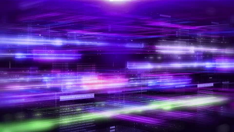 Technology digital cyberspace data network connection perspective view 4K motion Stock Footage 300471216