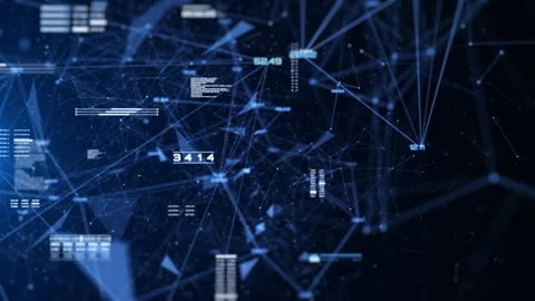 Technology digital cyberspace data network connection 4K motion Stock Footage 306002230