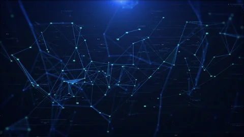 Technology digital cyberspace data network connection. Stock Footage 338214075