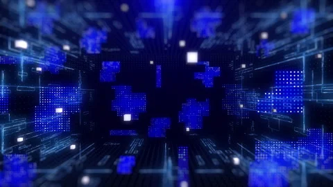 Technology digital cyberspace data storage network simulation platform 스톡 동영상 330712675