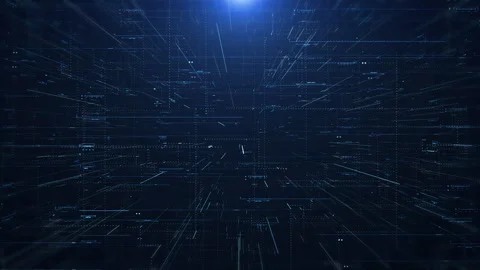 Technology digital cyberspace data storage network simulation Stock Footage 338214058