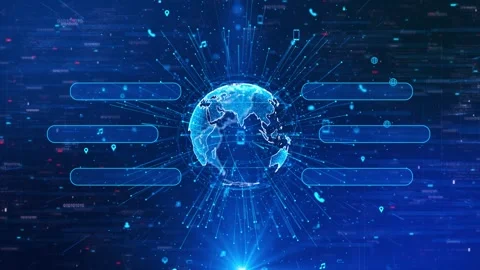 Technology digital cyberspace, HUD infographic technology data analysis, and Dig Stock Footage 341895086