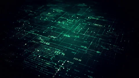 Technology Digital Cyberspace with Particles and Digital Data Network Connect Stock Footage 217621329
