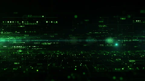 Technology Digital Cyberspace with Particles and Digital Data Network Connect Stock Footage 217622899