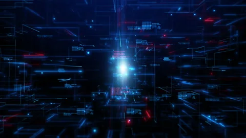Technology Digital Data Abstract Background, Technology Digital Cyberspace Stock Footage 234258831