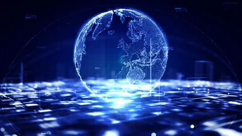 Technology Digital Data Abstract Background, Technology Digital Cyberspace Stock Footage 234259312