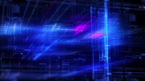 Technology Digital Data Network and Blockchain Connection, Abstract Background Video stock 240626944