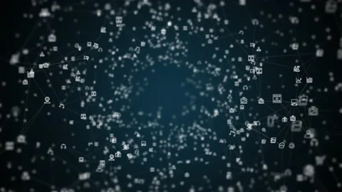 Technology Digital Data Network Connection and Cyber Security Concept, Social Stock Footage 141122592