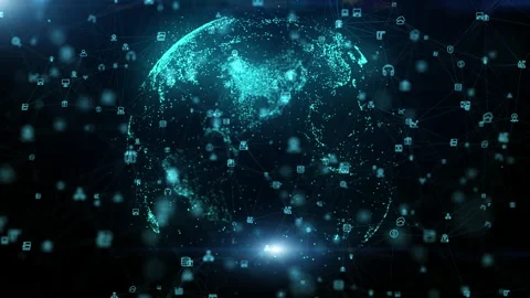 Technology Digital Data Network Connection, Big Data Blockchain Connection Stock Footage 201524440