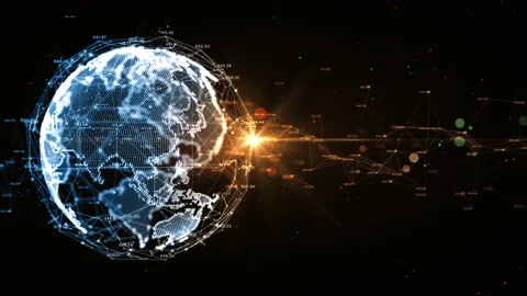 Technology Digital Data Network Connection, Big Data Blockchain Connection Stock Footage 217657351