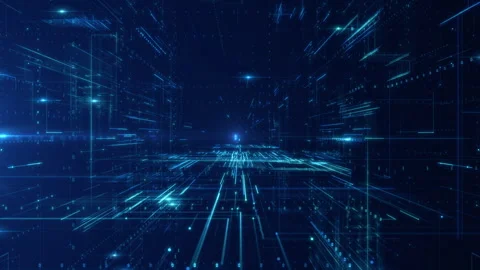 Technology Digital Data Network, An intricate visualization of a digital Video stock 264221046