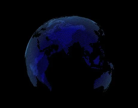 Technology digital earth, global big data transmission and network link Stock Illustration