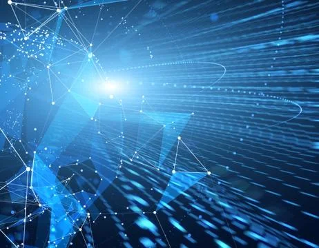 Technology digital earth, global big data transmission and network link 스톡 일러스트