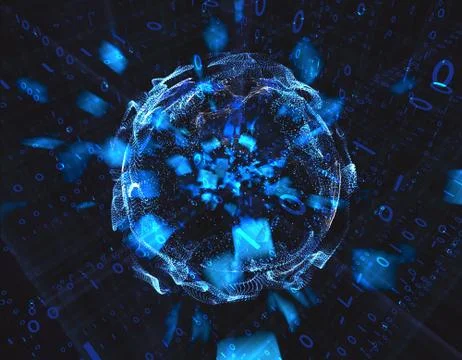 Technology digital earth, global big data transmission and network link イラスト素材