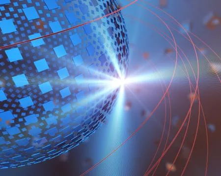 Technology digital earth, global big data transmission and network link 스톡 일러스트