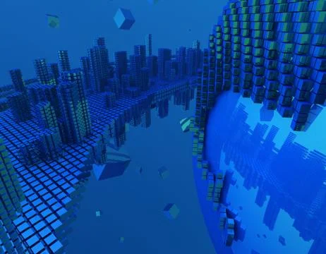 Technology digital earth, global big data, program code イラスト素材