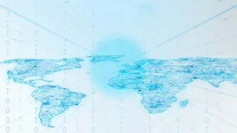 Technology digital earth map background | Stock Video | Pond5