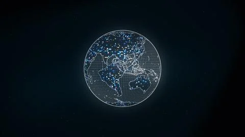 Technology Digital Earth World on Space Background Stock Illustration