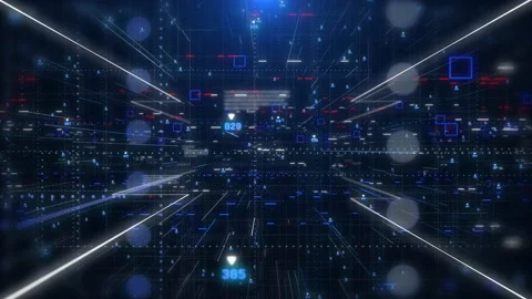 Technology digital futuristic cyberspace data network background Stock Footage 236016793