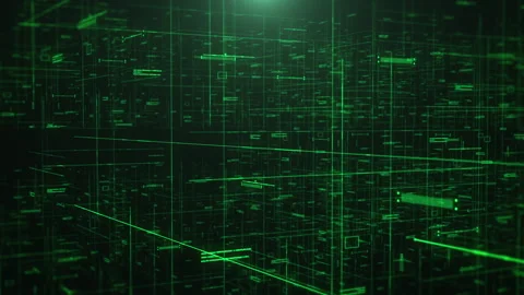 Technology digital futuristic cyberspace data network structure background Stock Footage 242512431