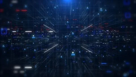 Technology digital futuristic cyberspace data network structure concept. Illustration